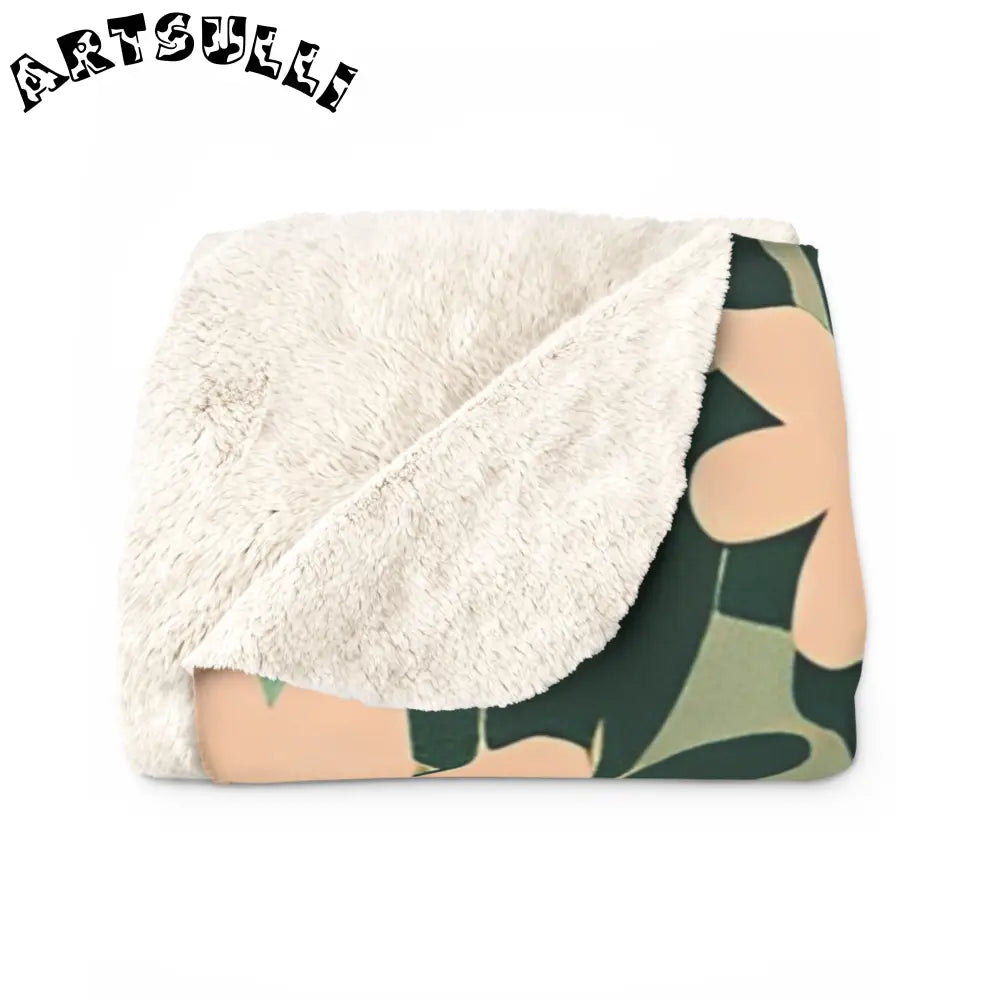 Floral Sherpa Fleece Blanket, Artsulli - Art is Long, Life is Short, Home Decor, , , , , , , 