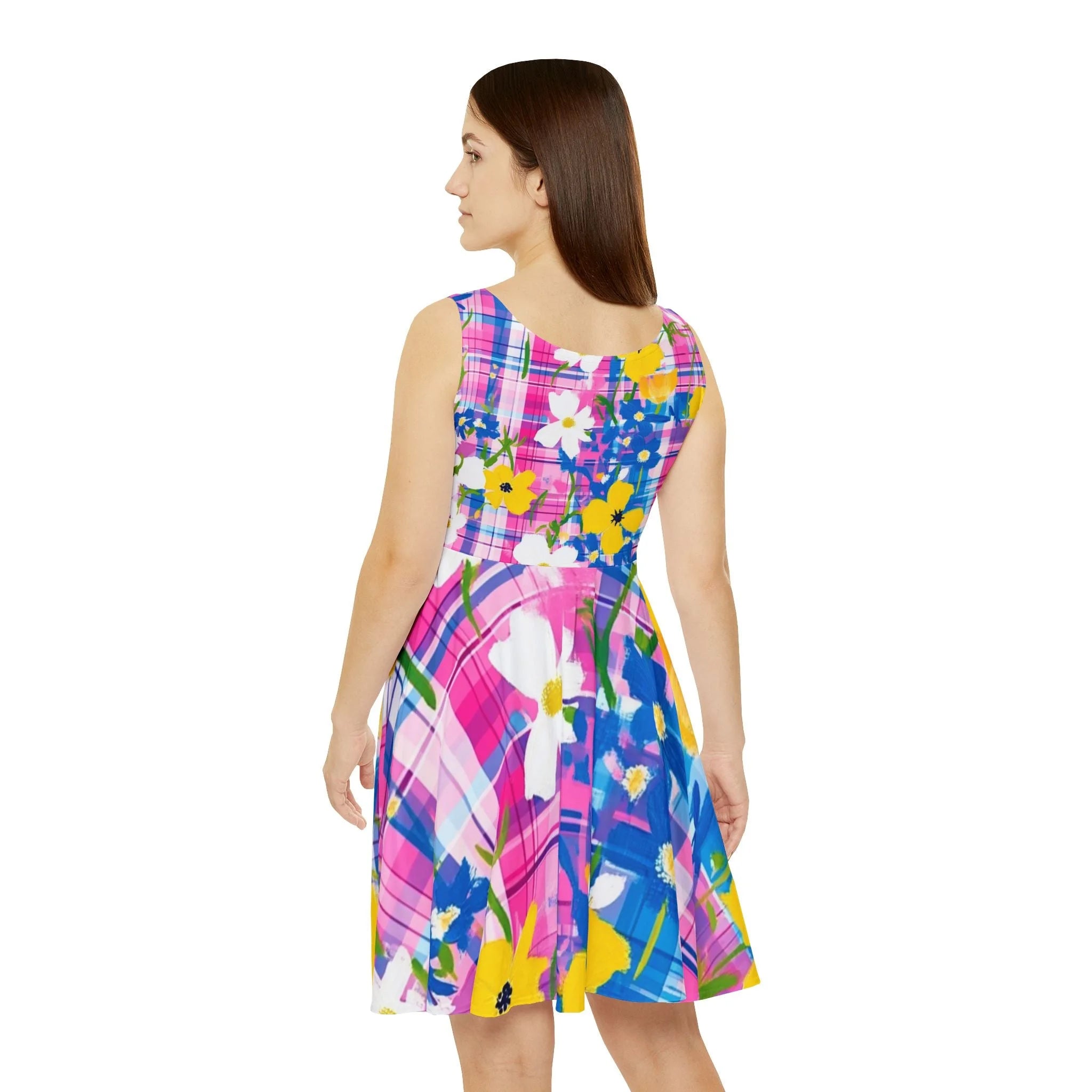 Floral Skater Dress Brings Unmatched Flair, Artsulli - Art is Long, Life is Short, All Over Prints, , , , , , , 