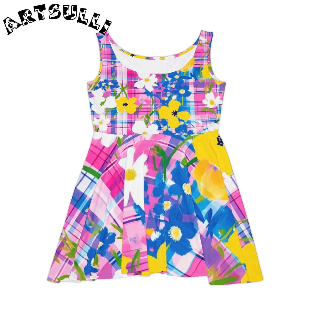 Floral Skater Dress Brings Unmatched Flair, Artsulli - Art is Long, Life is Short, All Over Prints, Size, XS, , , , , 93606822801360