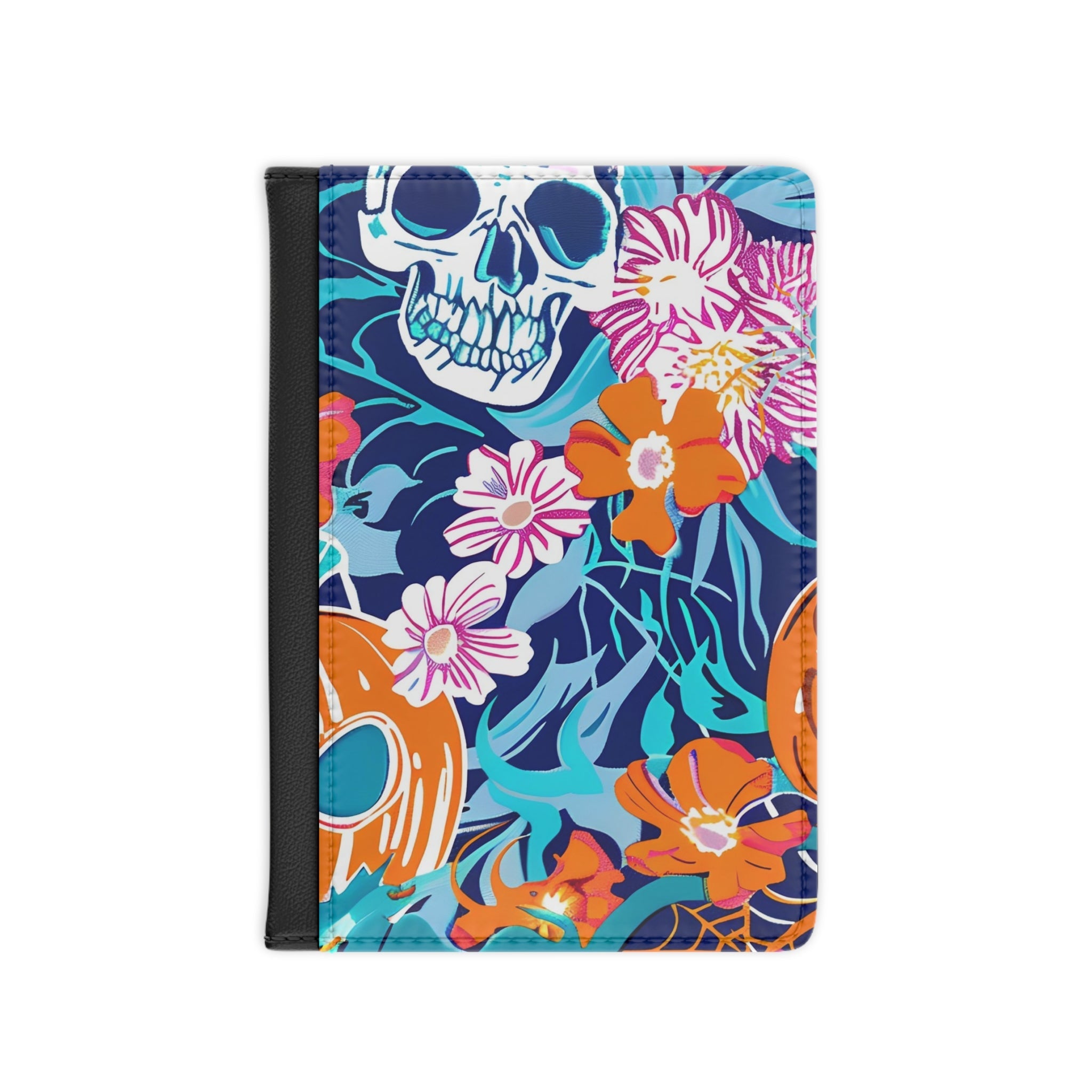 Printify Floral Skull Pumpkin Passport Cover 2025