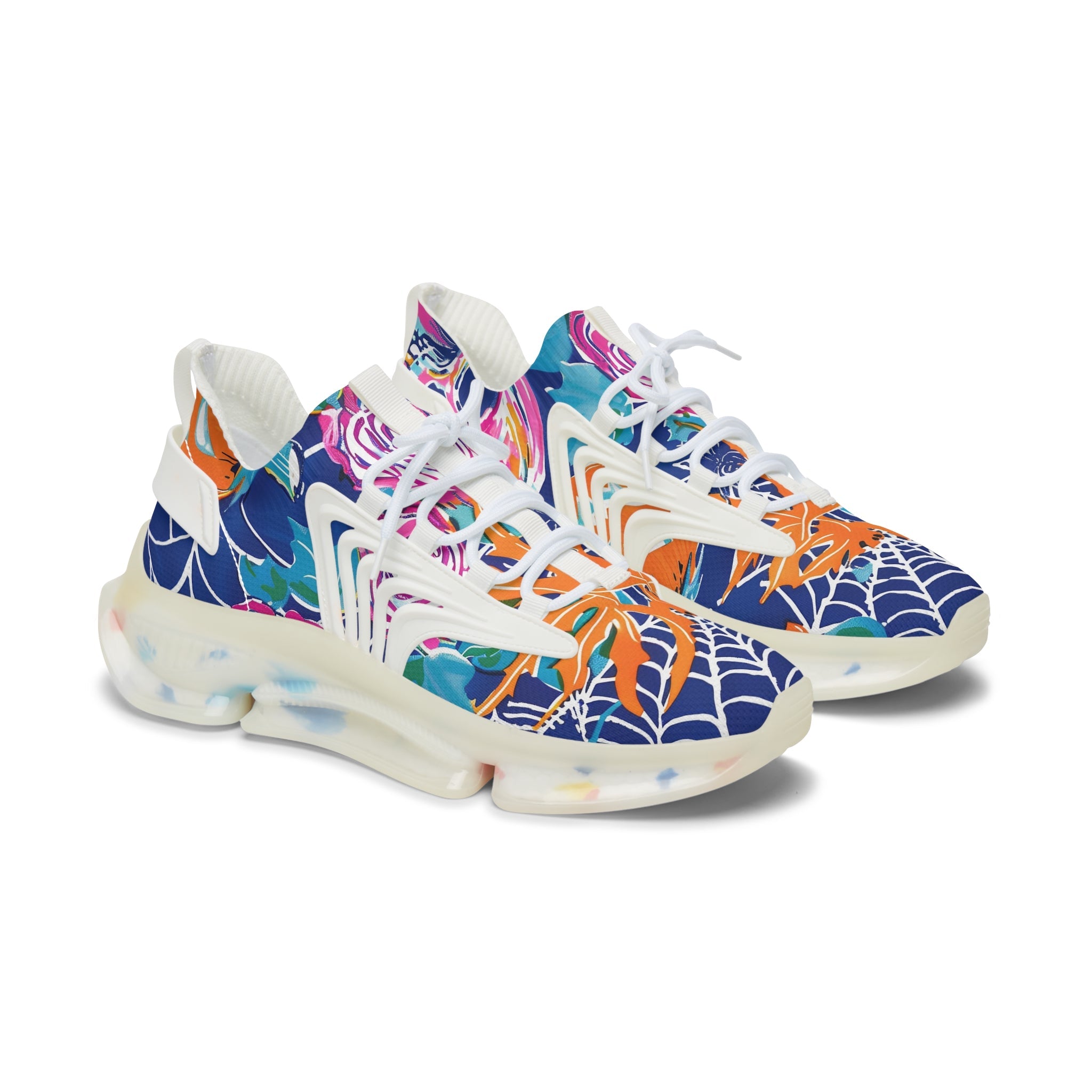 Floral Spiderweb Mesh Sneakers, Artsulli - Art is Long, Life is Short, Shoes, Color, White sole, Size, US 5.5, , , 23579242130783104491