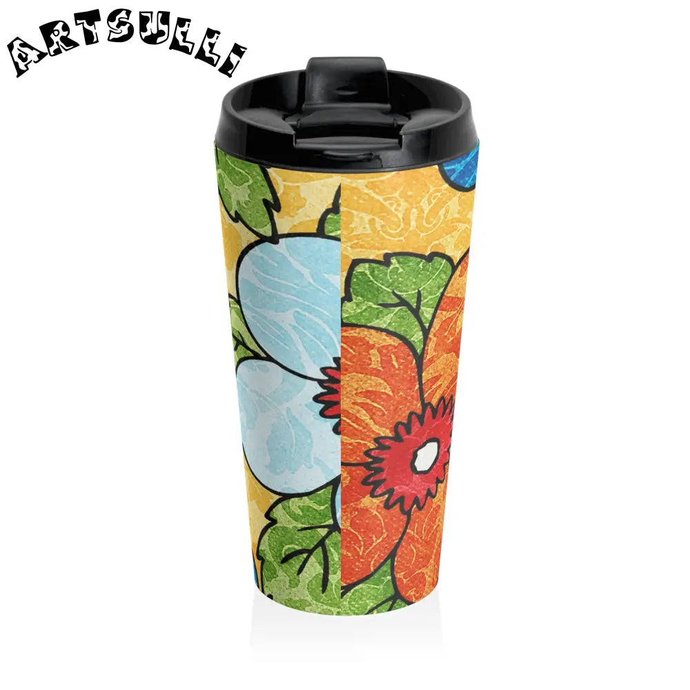 Floral Stainless Steel Mug for Busy Everyday Life, Artsulli - Art is Long, Life is Short, Mug, , , , , , , 