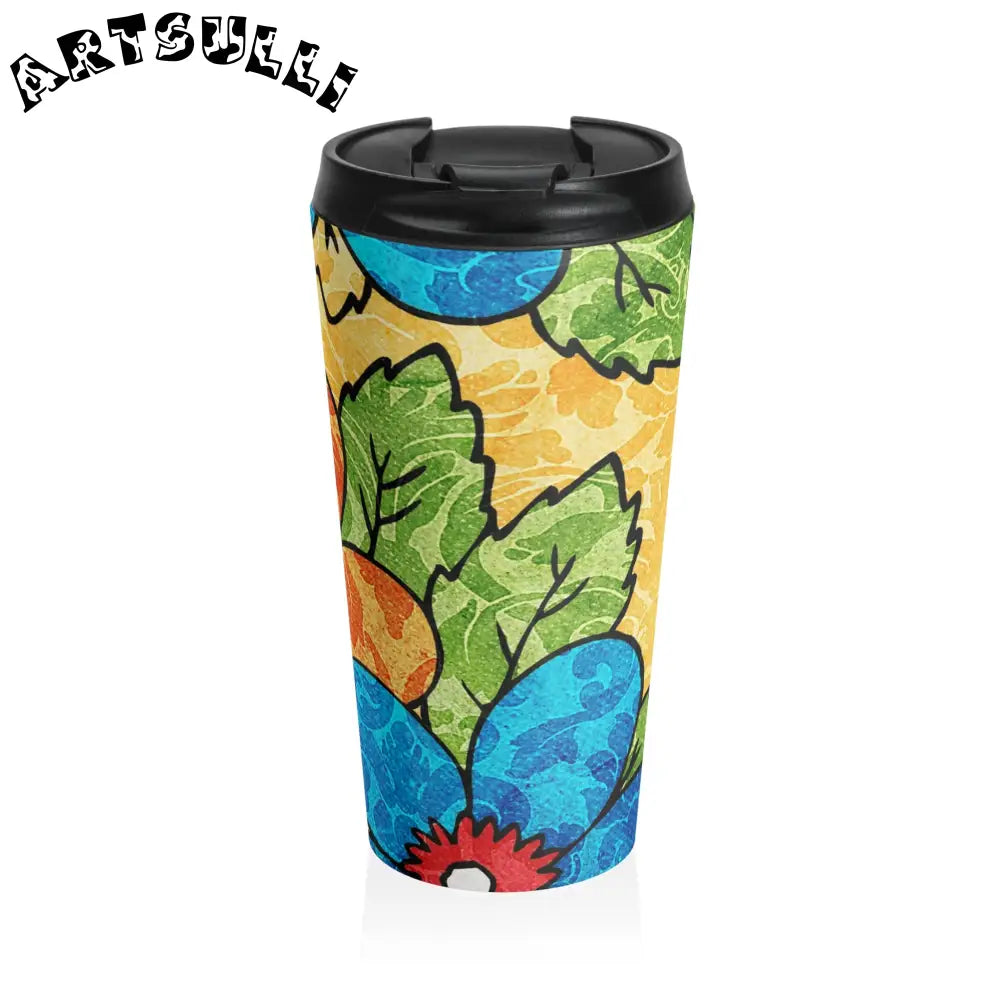 Floral Stainless Steel Mug for Busy Everyday Life, Artsulli - Art is Long, Life is Short, Mug, Size, 15oz, , , , , 53132862735256343649