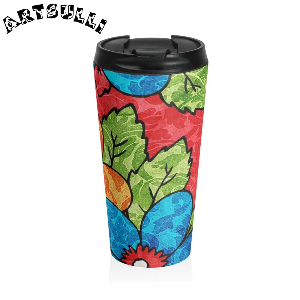 Floral Stainless Steel Mug for Busy Everyday Life, Artsulli - Art is Long, Life is Short, Mug, Size, 15oz, , , , , 20135864252174995914