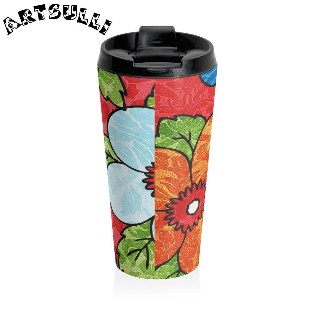 Floral Stainless Steel Mug for Busy Everyday Life, Artsulli - Art is Long, Life is Short, Mug, , , , , , , 