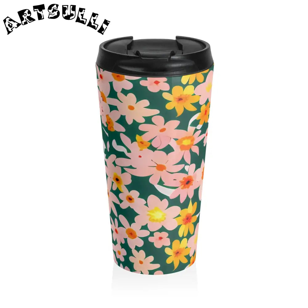 Floral Stainless Steel Travel Mug, Artsulli - Art is Long, Life is Short, Mug, Size, 15oz, , , , , 96877133435767180915