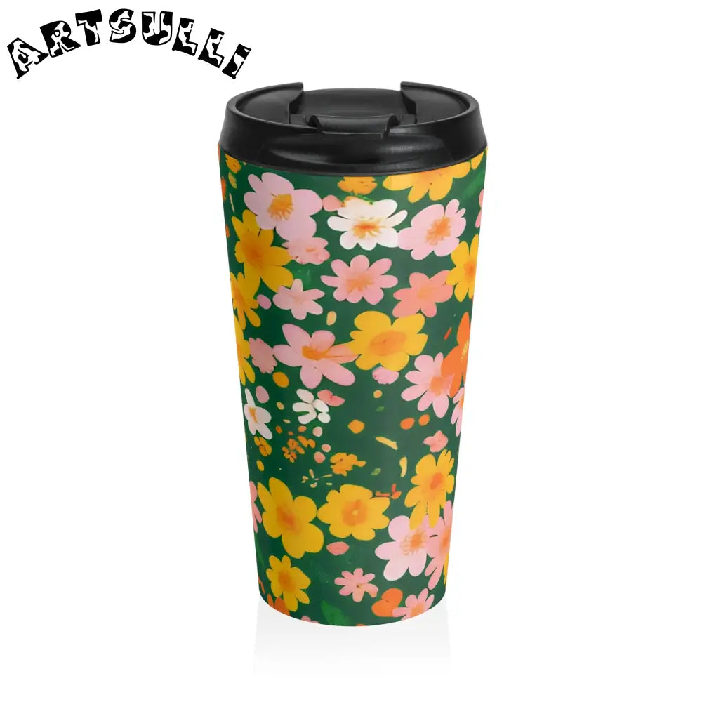 Floral Stainless Steel Travel Mug, Artsulli - Art is Long, Life is Short, Mug, Size, 15oz, , , , , 33755753206084648008