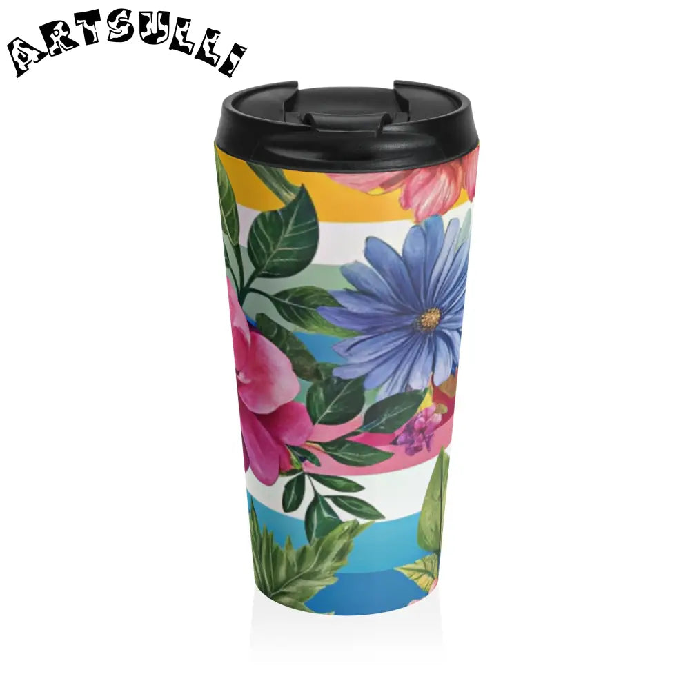 Floral Stainless Steel Travel Mug, Artsulli - Art is Long, Life is Short, Mug, Size, 15oz, , , , , 31556788449775166484