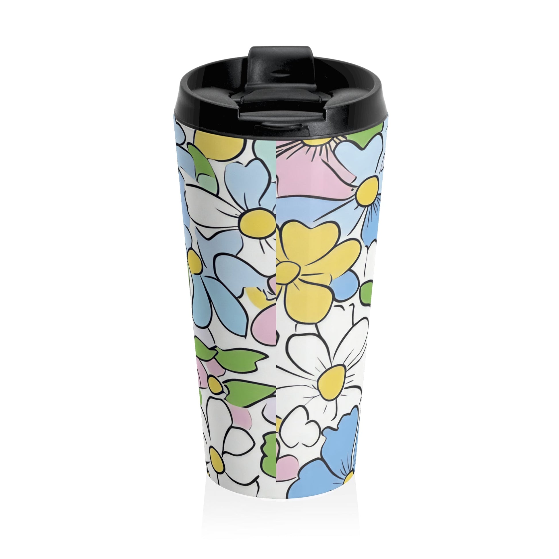 Floral Stainless Steel Travel Mug, Artsulli - Art is Long, Life is Short, Mug, , , , , , , 
