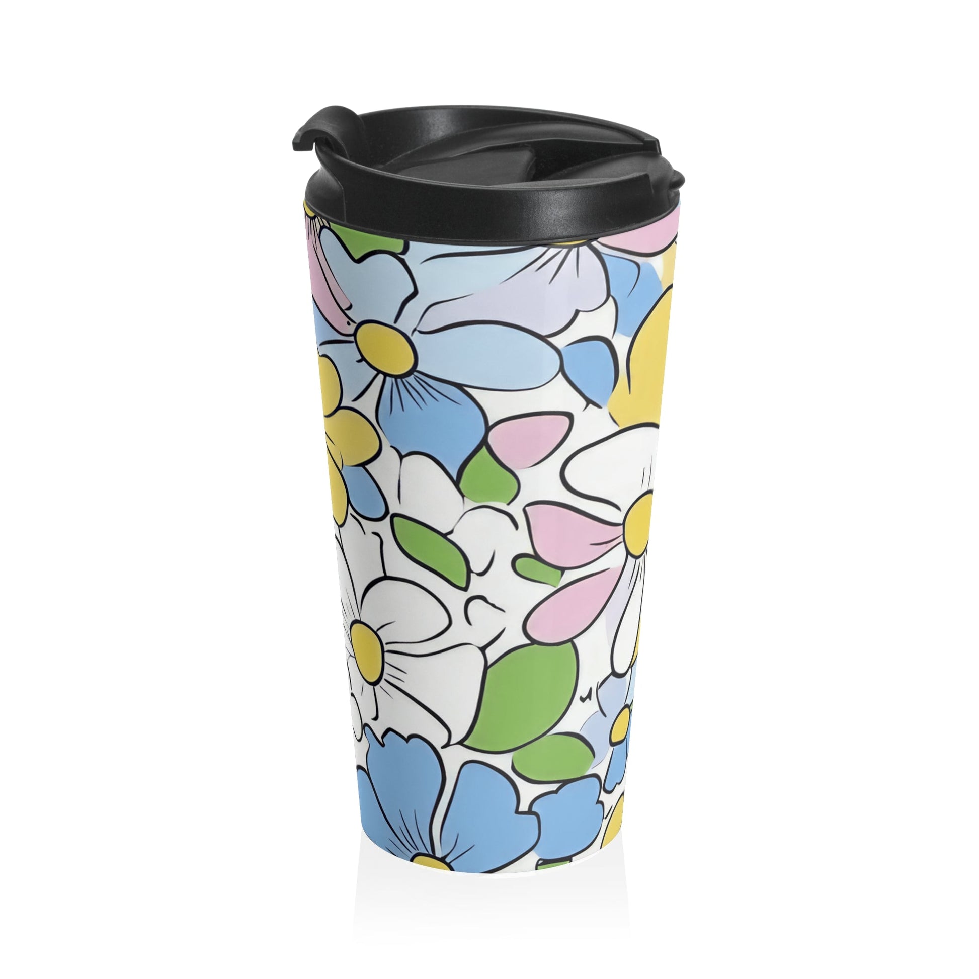 Floral Stainless Steel Travel Mug, Artsulli - Art is Long, Life is Short, Mug, , , , , , , 