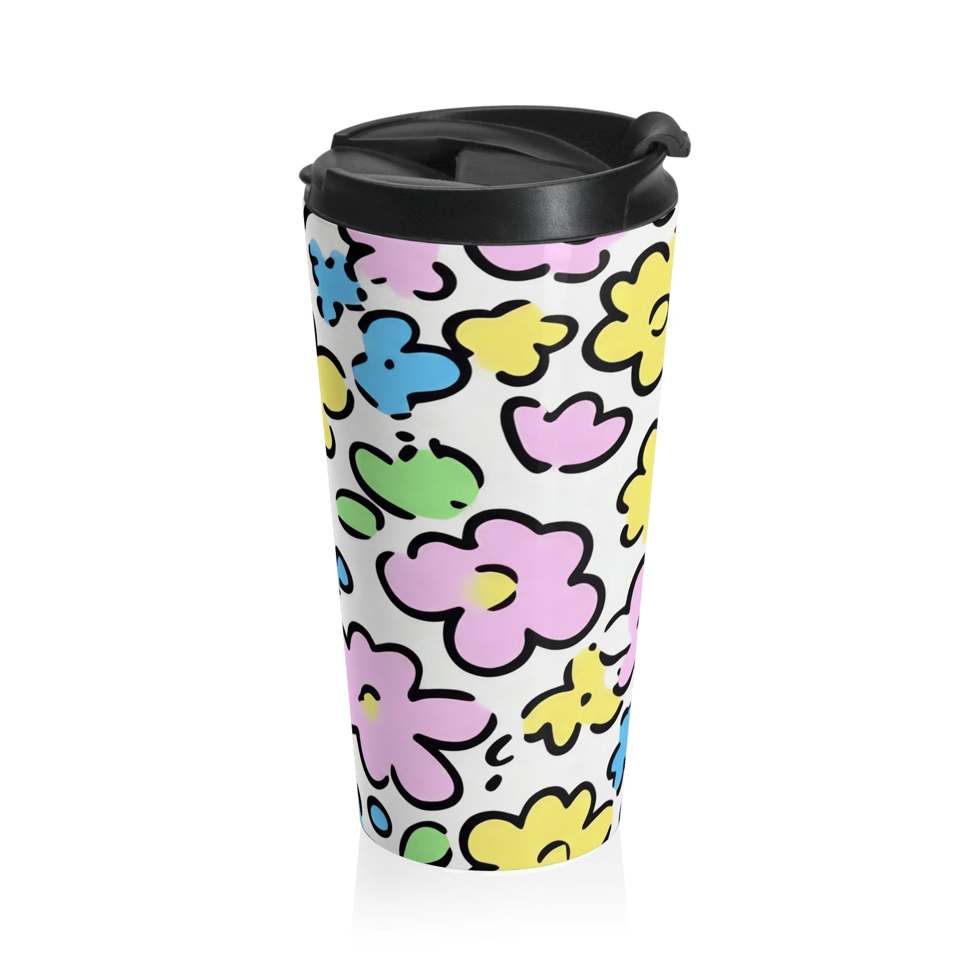 Floral Stainless Steel Travel Tumbler, Artsulli - Art is Long, Life is Short, Mug, , , , , , , 