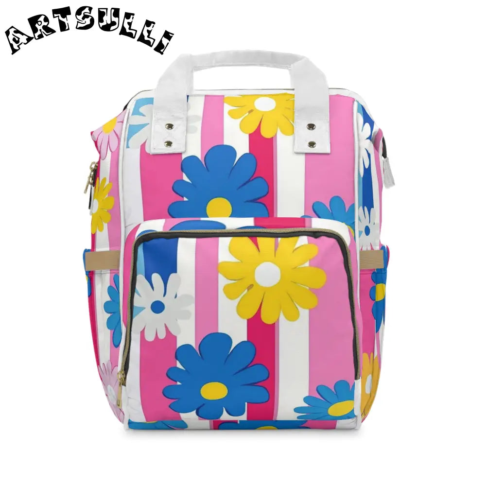 JAKKOUTTHEBXX Floral Stripe Multi Purpose Diaper Backpack 2025
