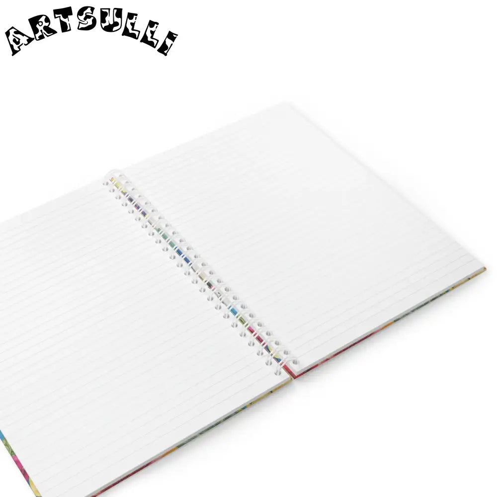 JAKKOUTTHEBXX Floral Stripe Wide-Ruled Spiral Notebook 2025