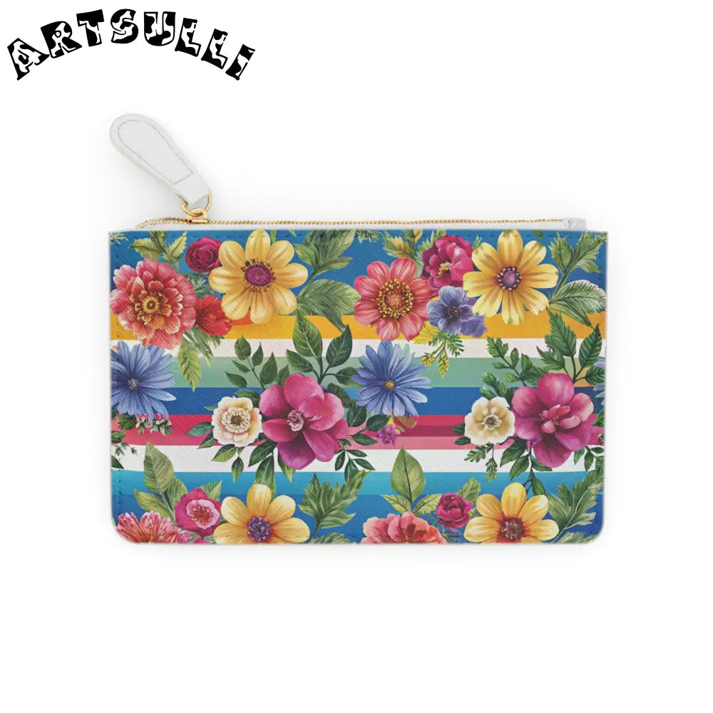 Floral Stripe Zipper Clutch Bag, Artsulli - Art is Long, Life is Short, Bags, , , , , , , 
