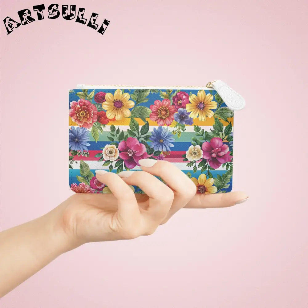 Floral Stripe Zipper Clutch Bag, Artsulli - Art is Long, Life is Short, Bags, , , , , , , 