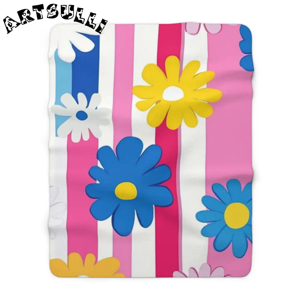 JAKKOUTTHEBXX Floral Striped Sherpa Fleece Blanket 2025