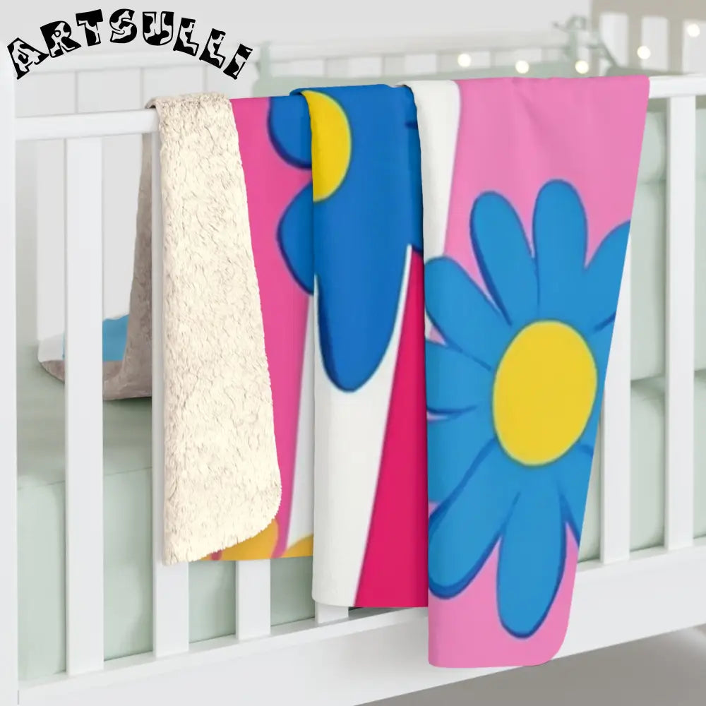 JAKKOUTTHEBXX Floral Striped Sherpa Fleece Blanket 2025