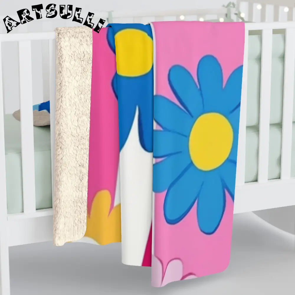 JAKKOUTTHEBXX Floral Striped Sherpa Fleece Blanket 2025