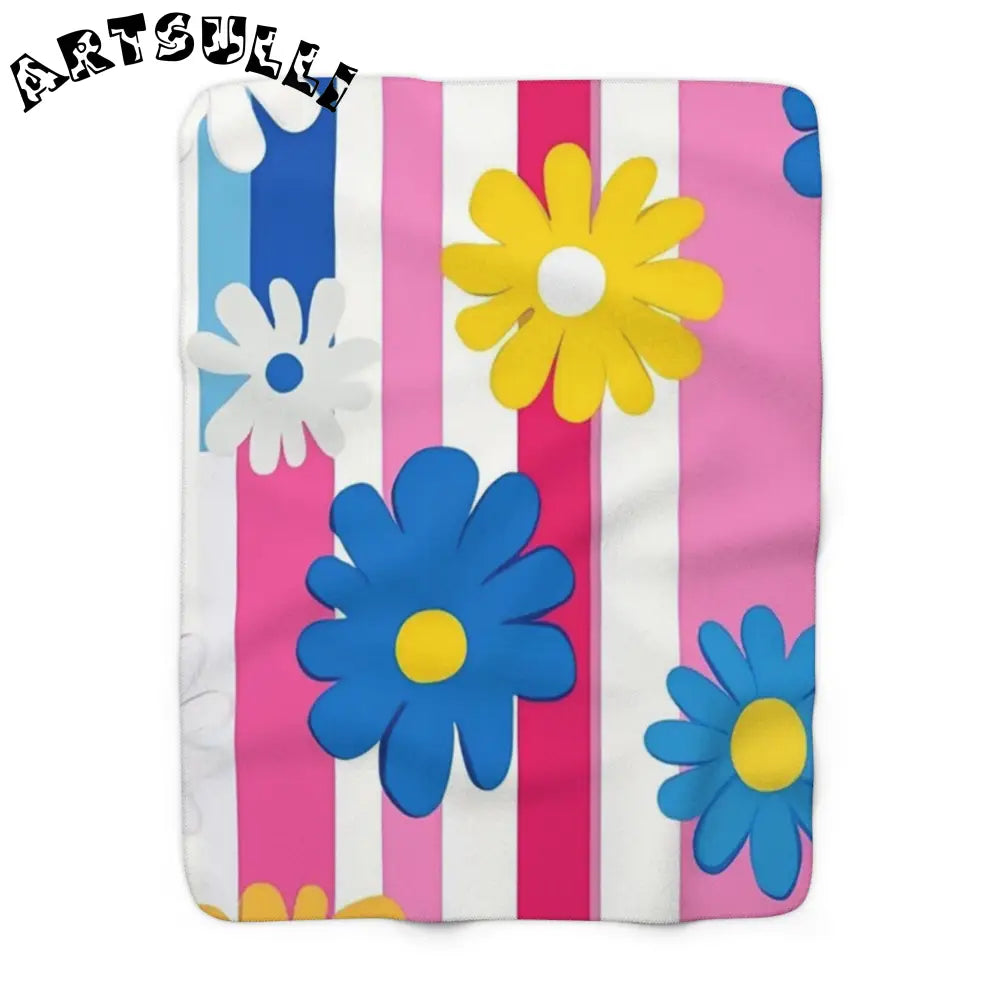 JAKKOUTTHEBXX Floral Striped Sherpa Fleece Blanket 2025