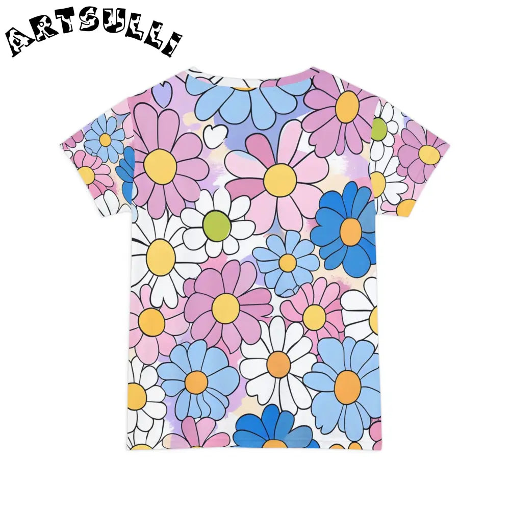 Floral Tee Color Automatically Matched Seams, Artsulli - Art is Long, Life is Short, All Over Prints, , , , , , , 