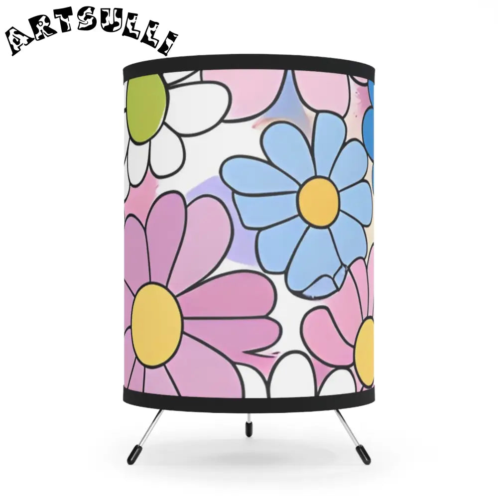 Floral Tripod Lamp with Custom Lamp Shades, Artsulli - Art is Long, Life is Short, Home Decor, Size, One size, Color, Black, , , 52511598544161