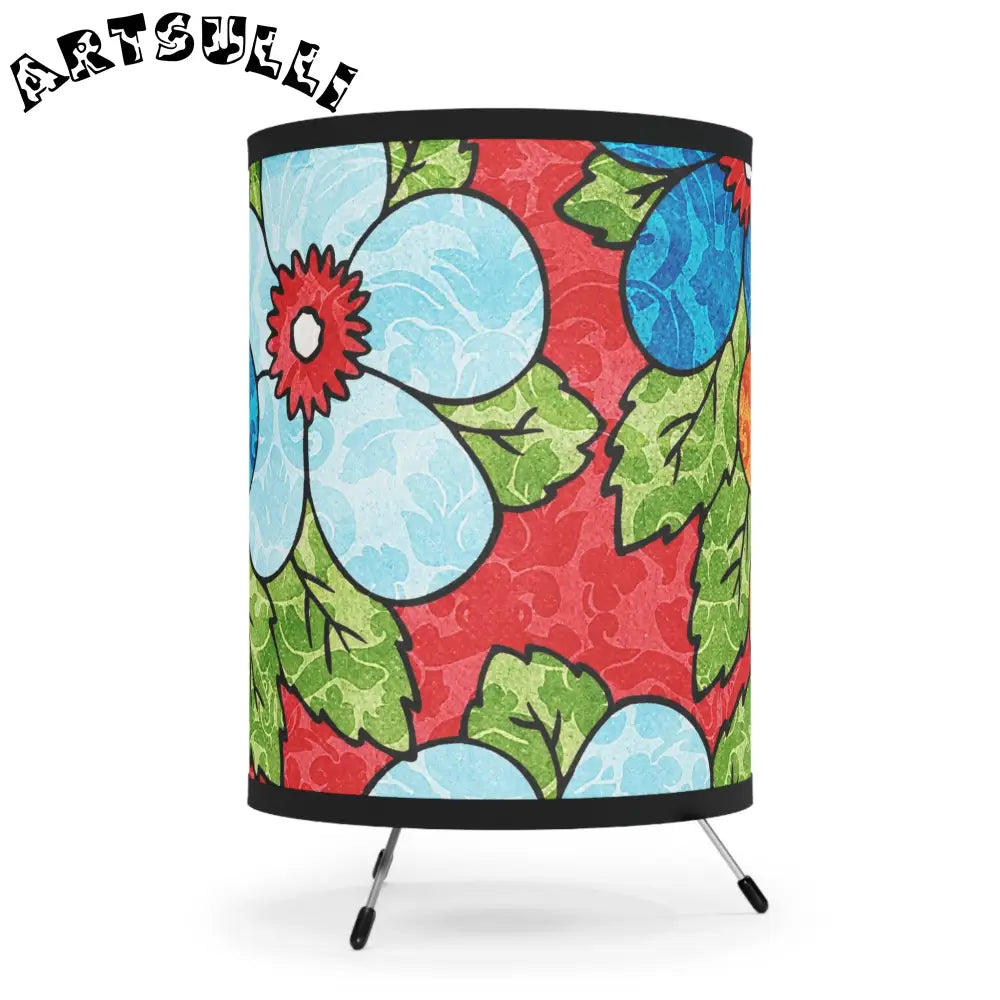 Floral Tripod Lamp with Stained Glass Lamp Shades, Artsulli - Art is Long, Life is Short, Home Decor, , , , , , , 