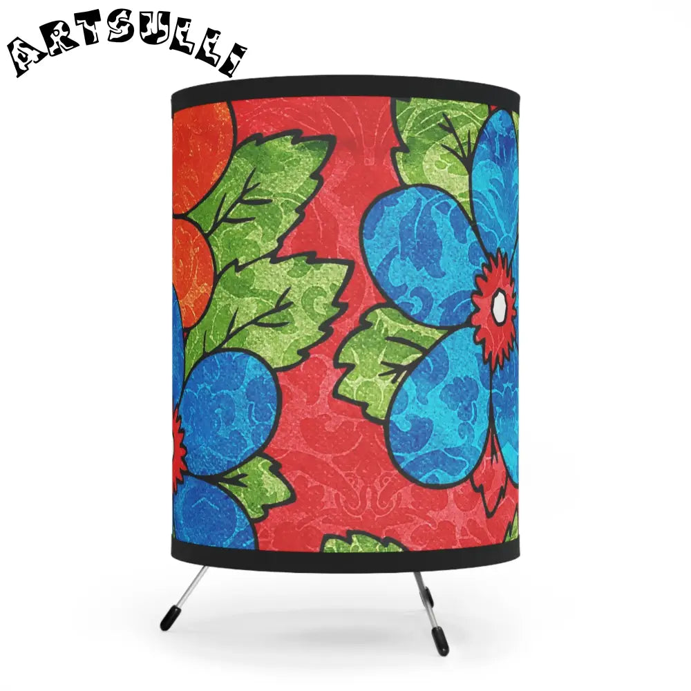 Floral Tripod Lamp with Stained Glass Lamp Shades, Artsulli - Art is Long, Life is Short, Home Decor, , , , , , , 