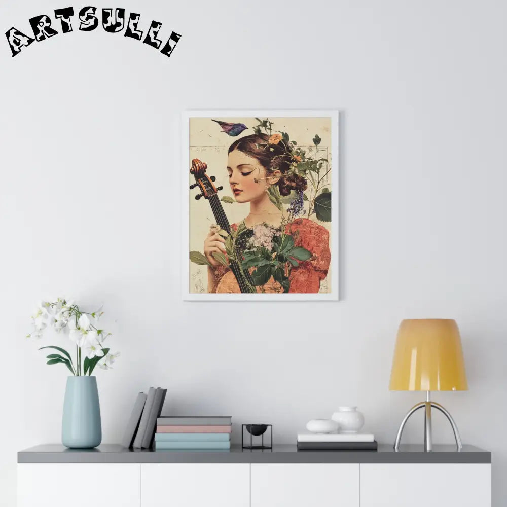 Floral Violinist with Bird Framed Poster, Artsulli - Art is Long, Life is Short, Poster, , , , , , , 