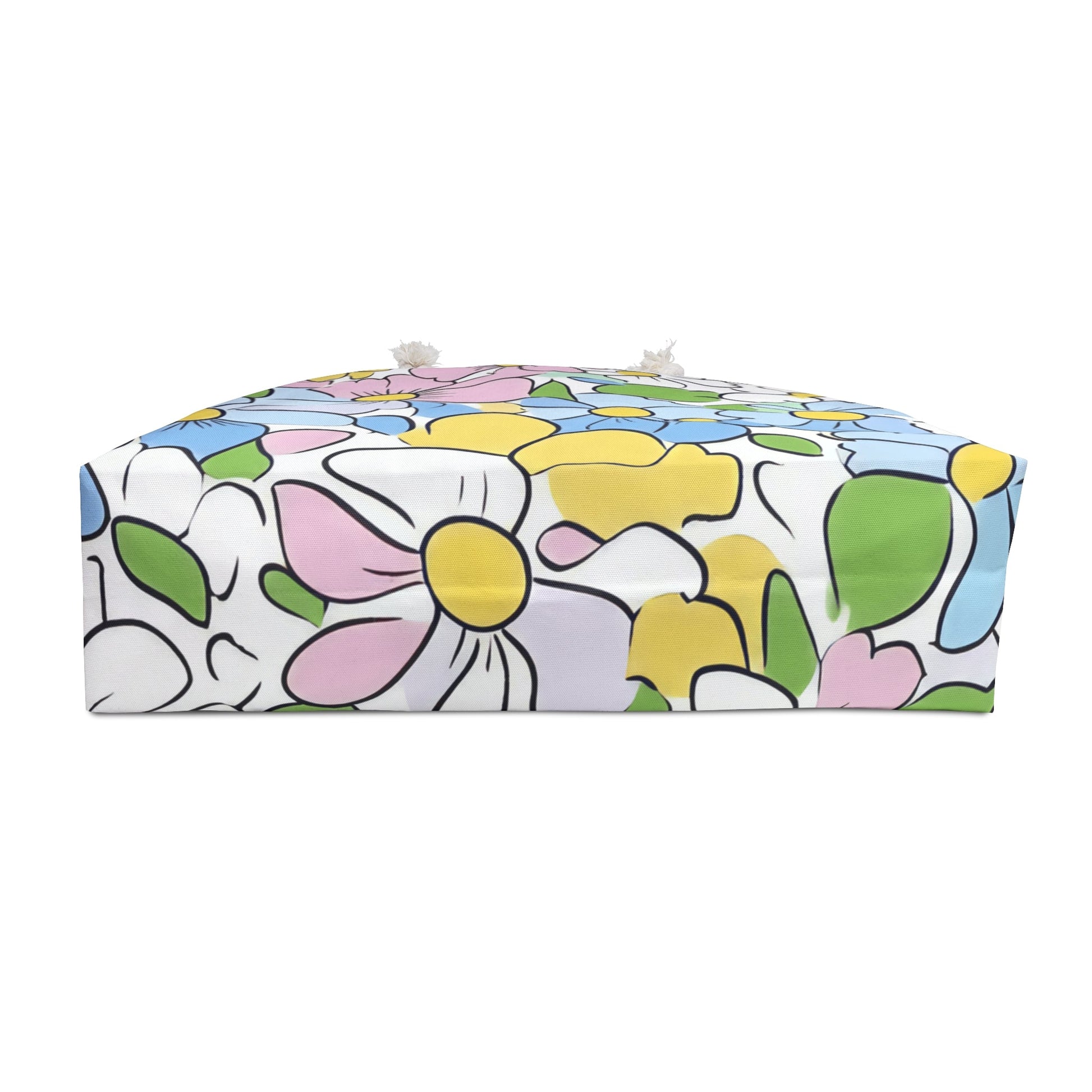 Floral Weekender Tote with Rope Handles, Artsulli - Art is Long, Life is Short, Bags, , , , , , , 