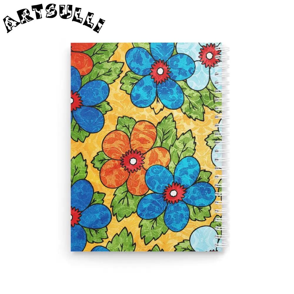 JAKKOUTTHEBXX Floral Wide-Ruled Spiral Notebook 2025