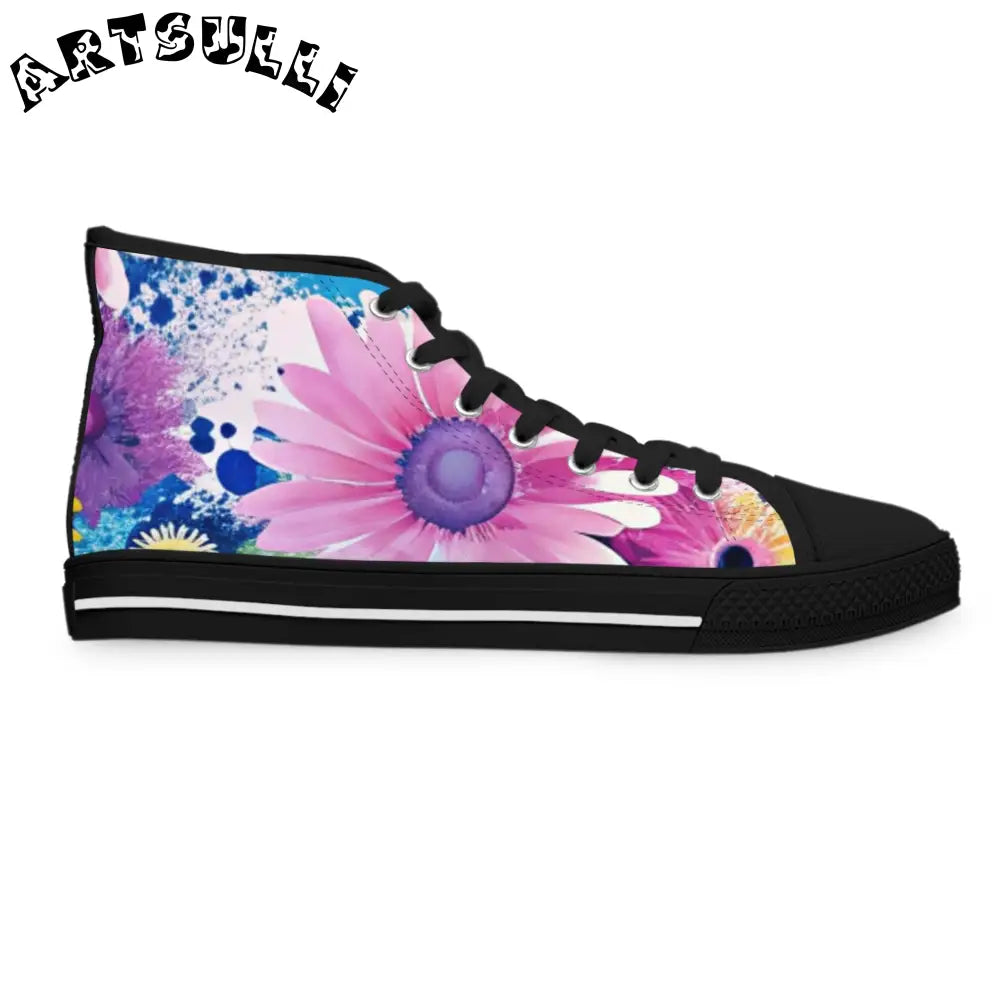 Floral Women’s High Top Breathable Canvas Sneakers, Artsulli - Art is Long, Life is Short, Shoes, , , , , , , 