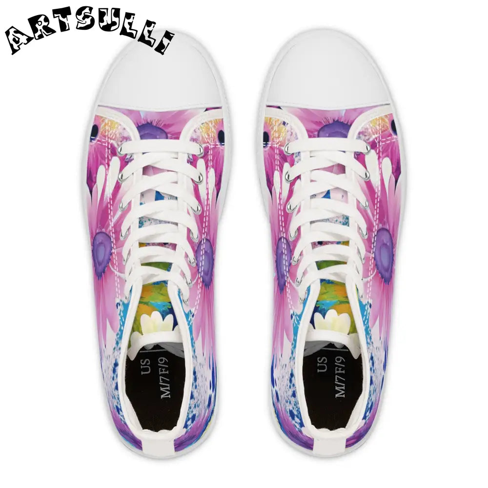 Floral Women’s High Top Breathable Canvas Sneakers, Artsulli - Art is Long, Life is Short, Shoes, , , , , , , 