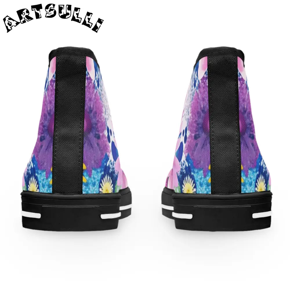 Floral Women’s High Top Breathable Canvas Sneakers, Artsulli - Art is Long, Life is Short, Shoes, , , , , , , 