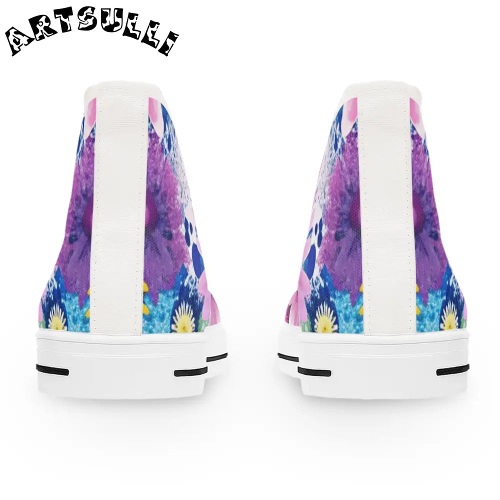Floral Women’s High Top Breathable Canvas Sneakers, Artsulli - Art is Long, Life is Short, Shoes, , , , , , , 