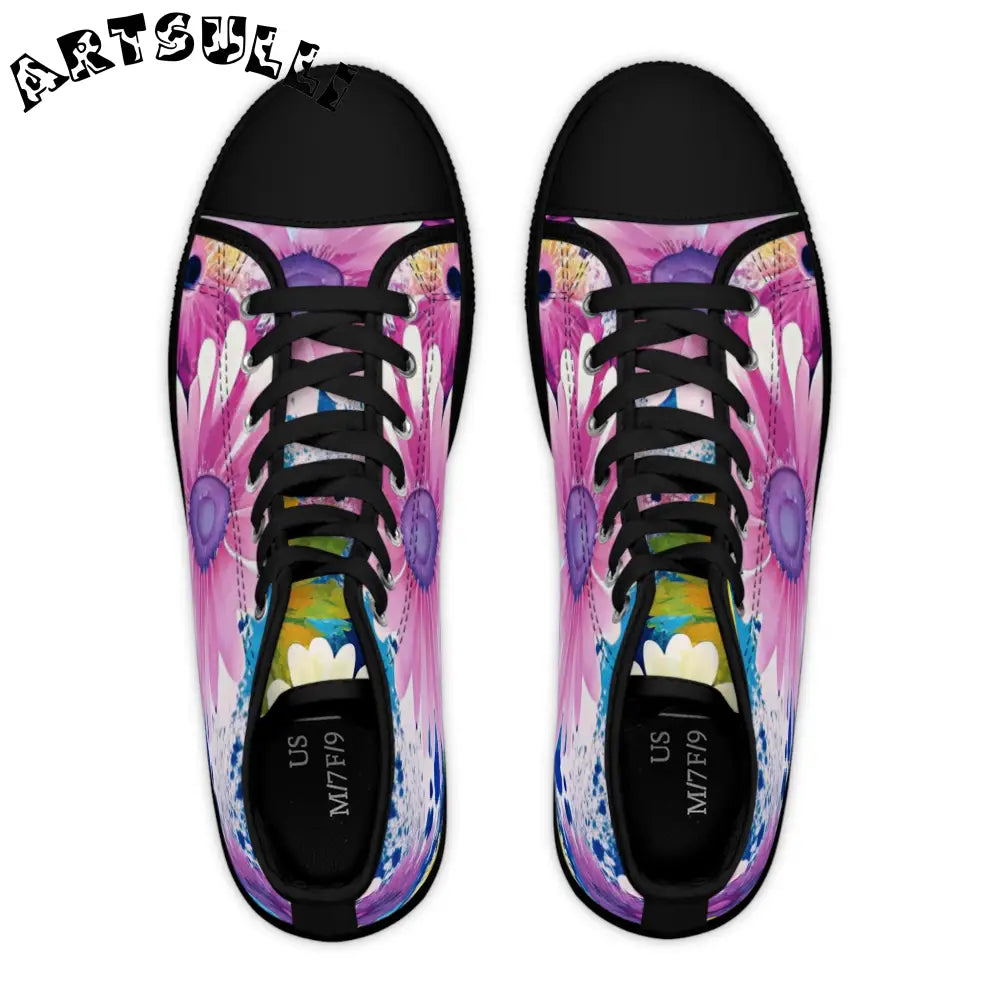 Floral Women’s High Top Breathable Canvas Sneakers, Artsulli - Art is Long, Life is Short, Shoes, , , , , , , 