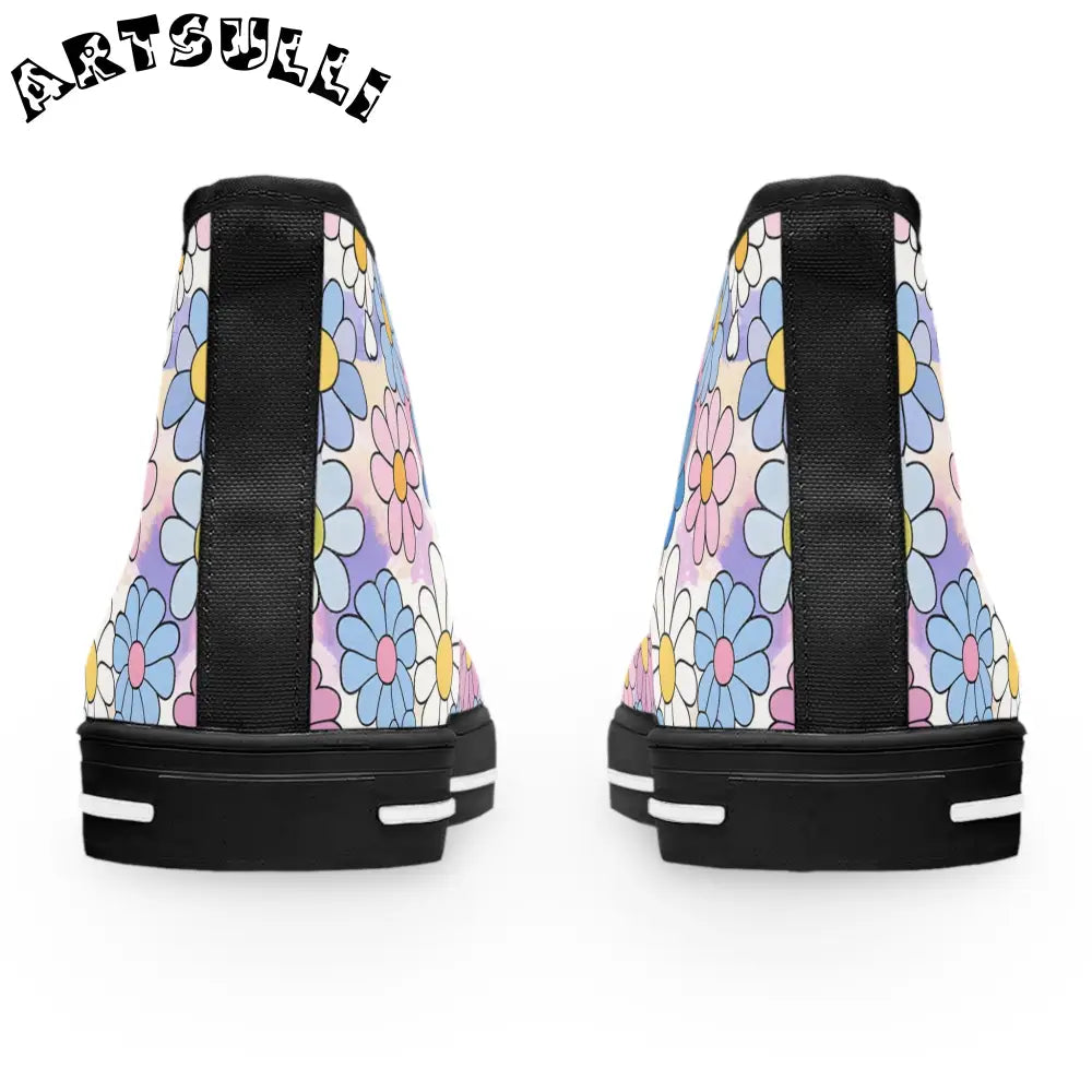 Floral Women’s High Top Breathable Polyester Canvas Sneakers, Artsulli - Art is Long, Life is Short, Shoes, , , , , , , 