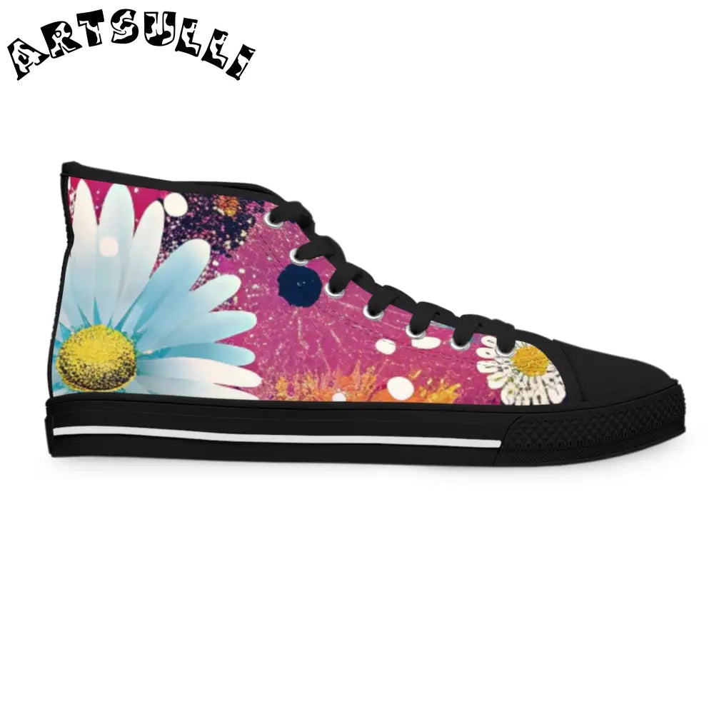 Floral Womens High Top Breathable Polyester Canvas Sneakers, Artsulli - Art is Long, Life is Short, Shoes, , , , , , , 