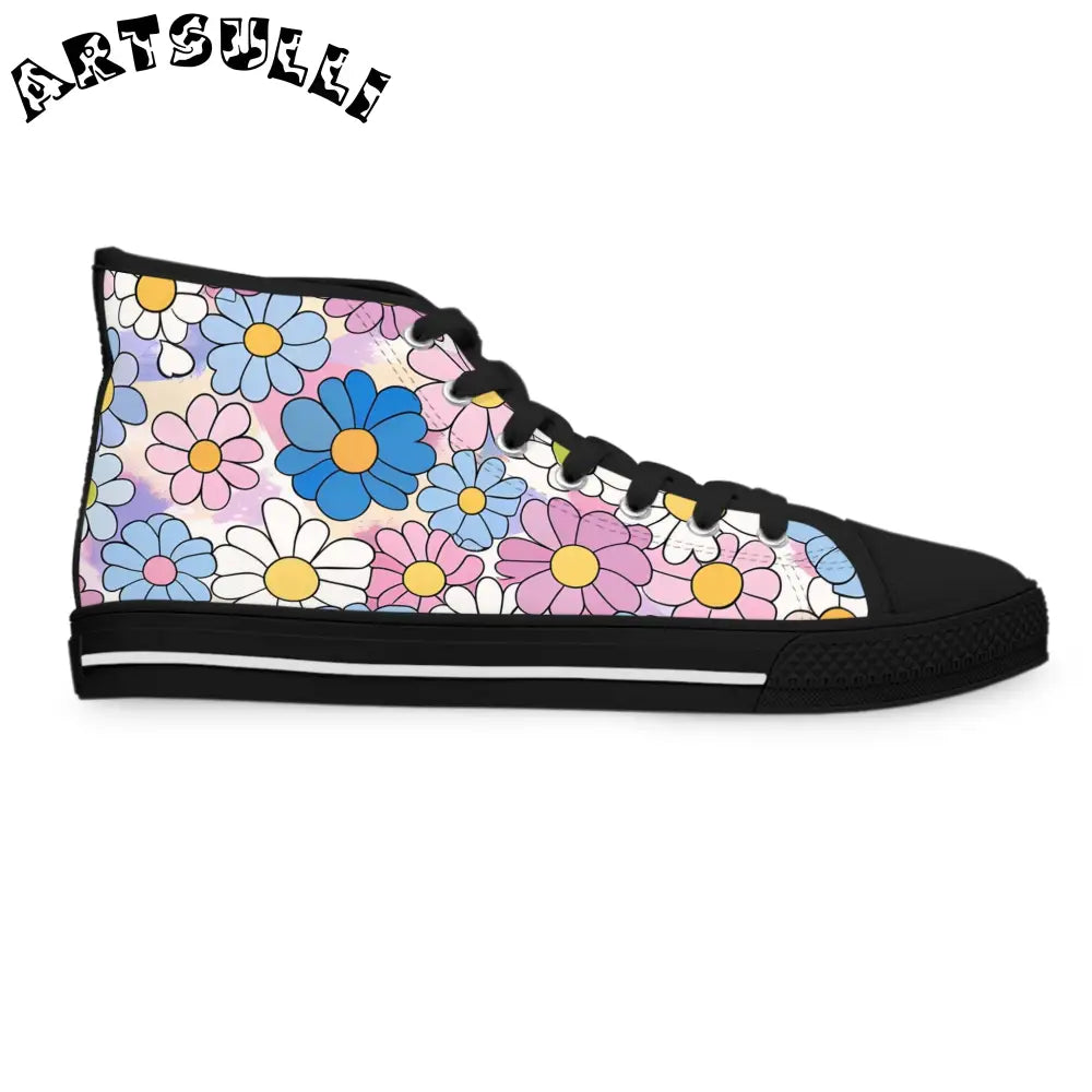 Floral Women’s High Top Breathable Polyester Canvas Sneakers, Artsulli - Art is Long, Life is Short, Shoes, , , , , , , 