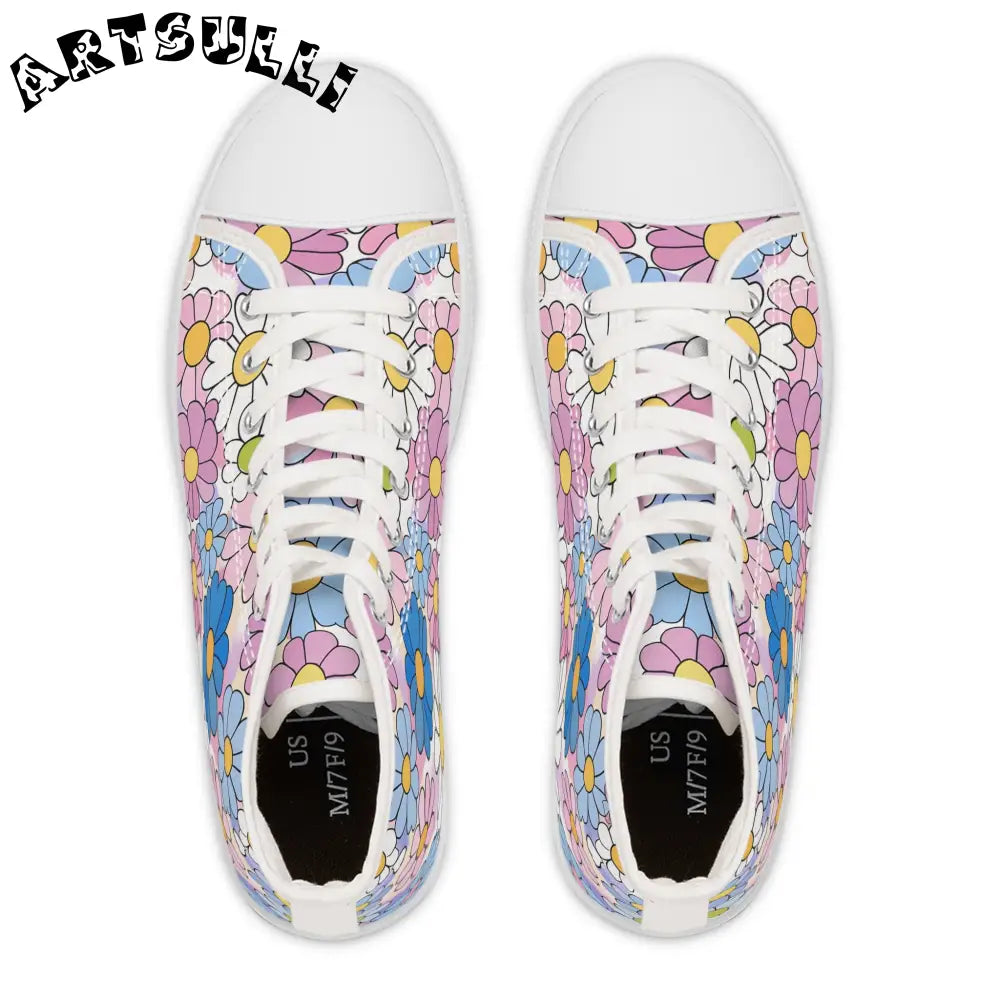 Floral Women’s High Top Breathable Polyester Canvas Sneakers, Artsulli - Art is Long, Life is Short, Shoes, , , , , , , 