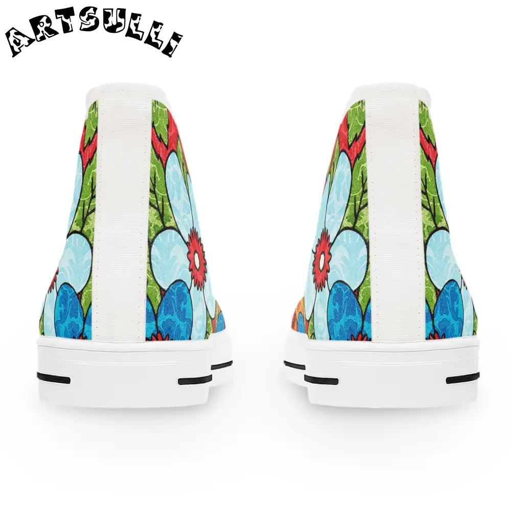 Floral Women’s High Top Breathable Polyester Canvas Sneakers, Artsulli - Art is Long, Life is Short, Shoes, , , , , , , 