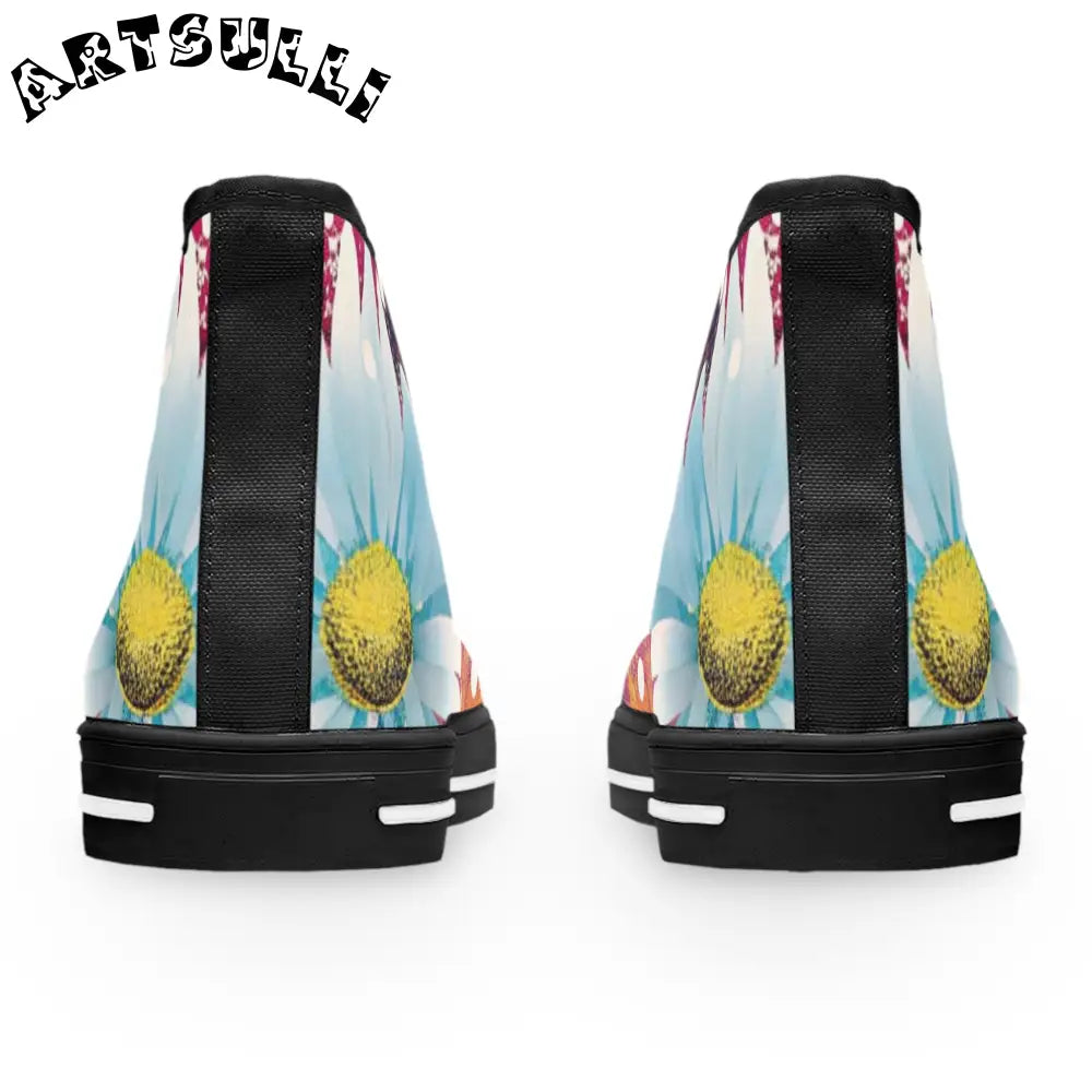 Floral Womens High Top Breathable Polyester Canvas Sneakers, Artsulli - Art is Long, Life is Short, Shoes, , , , , , , 