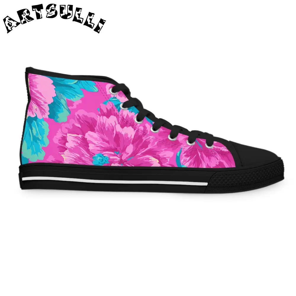 Floral Women’s High Tops with Deodorant Memory Foam, Artsulli - Art is Long, Life is Short, Shoes, , , , , , , 