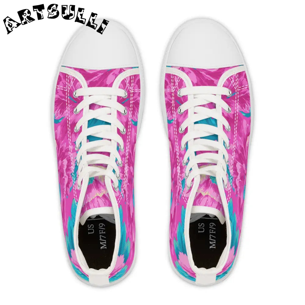 Floral Women’s High Tops with Deodorant Memory Foam, Artsulli - Art is Long, Life is Short, Shoes, , , , , , , 