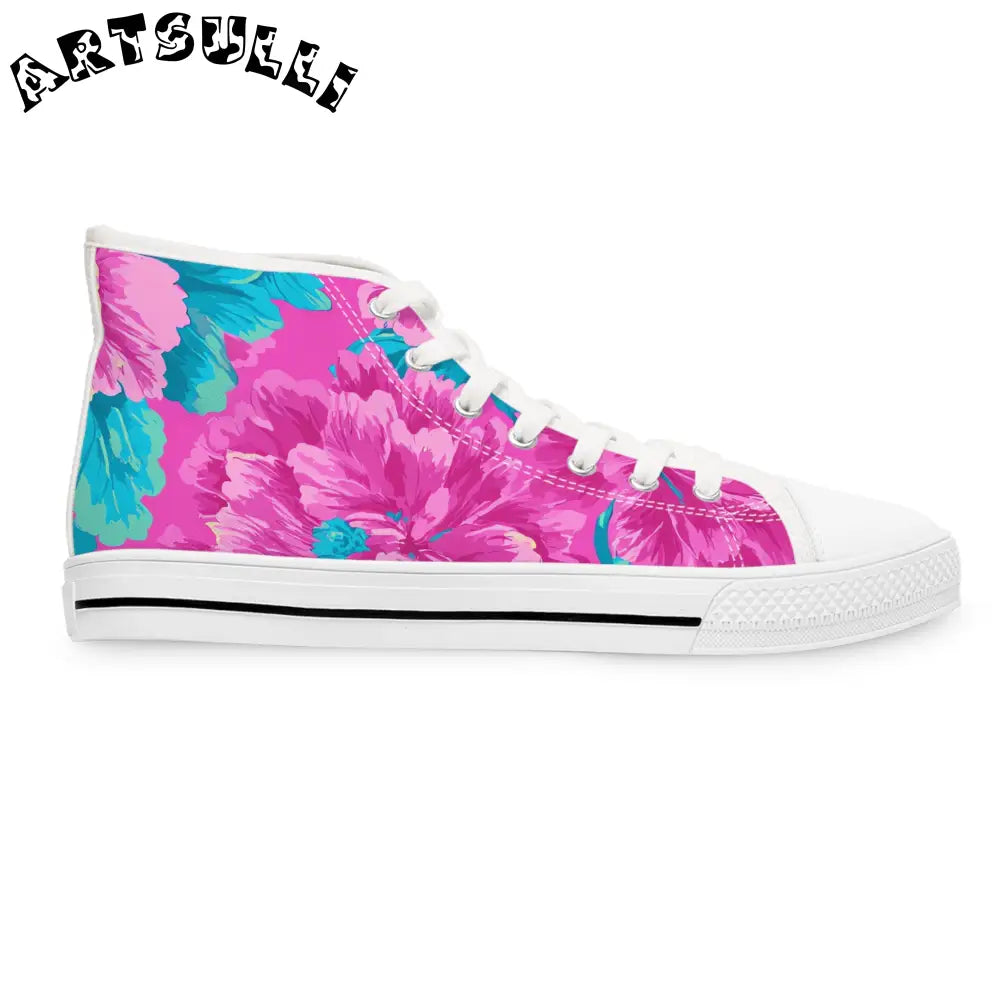 Floral Women’s High Tops with Deodorant Memory Foam, Artsulli - Art is Long, Life is Short, Shoes, , , , , , , 