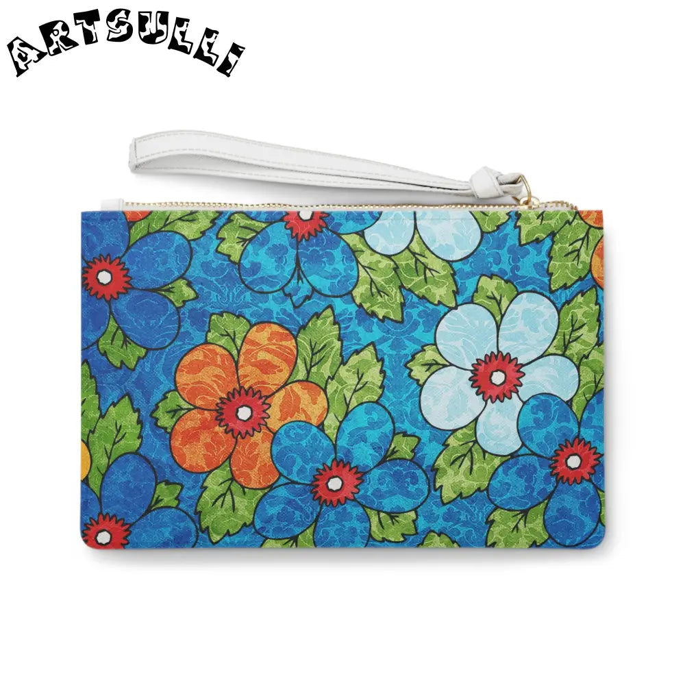 Floral Wristlet Clutch Bag with Lined Internal Pocket, Artsulli - Art is Long, Life is Short, Bags, , , , , , , 