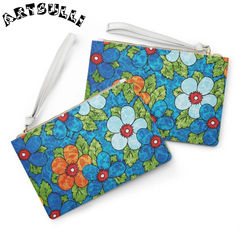 Floral Wristlet Clutch Bag with Lined Internal Pocket, Artsulli - Art is Long, Life is Short, Bags, , , , , , , 