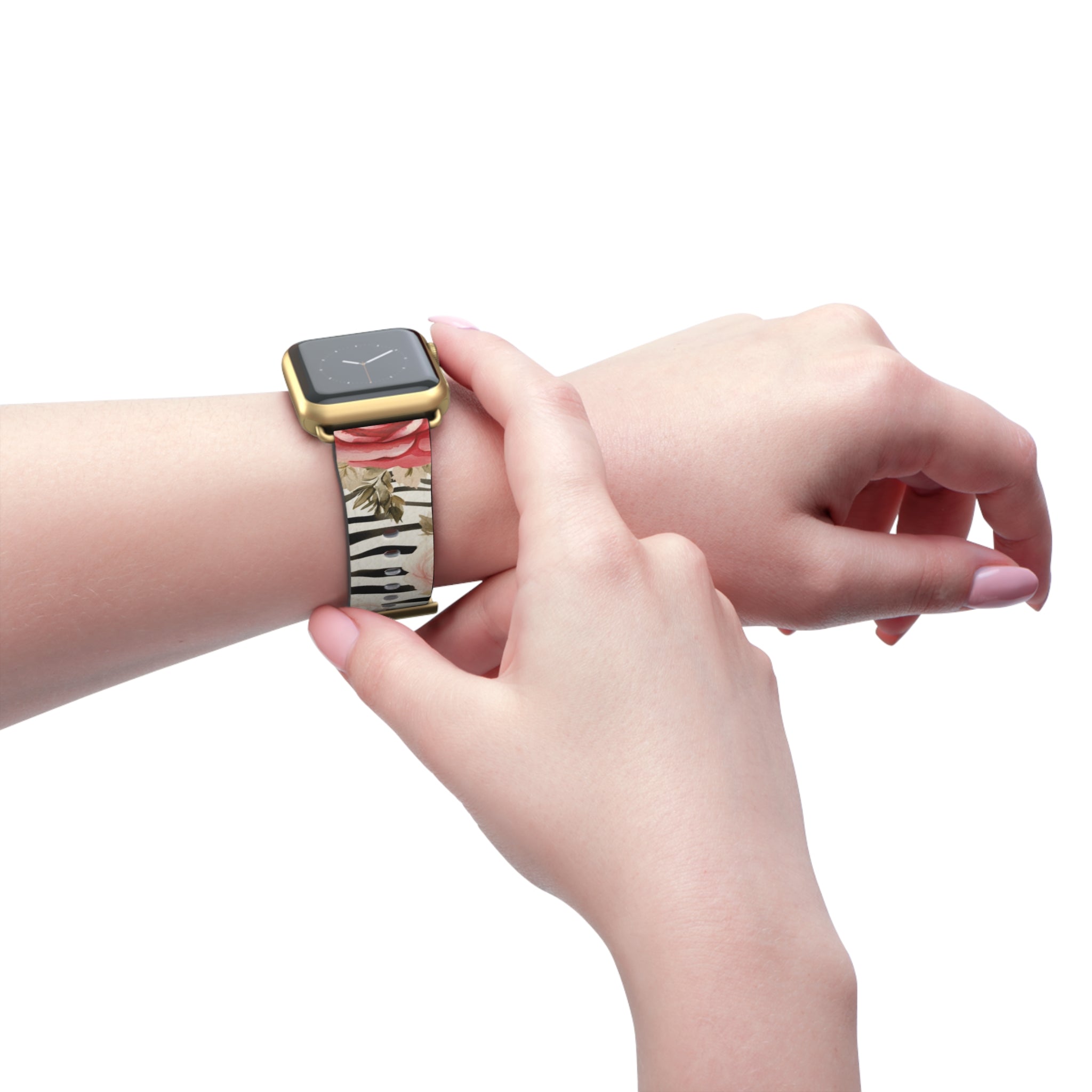 Floral Zebra Print Apple Watch Band, Artsulli - Art is Long, Life is Short, Accessories, , , , , , , 