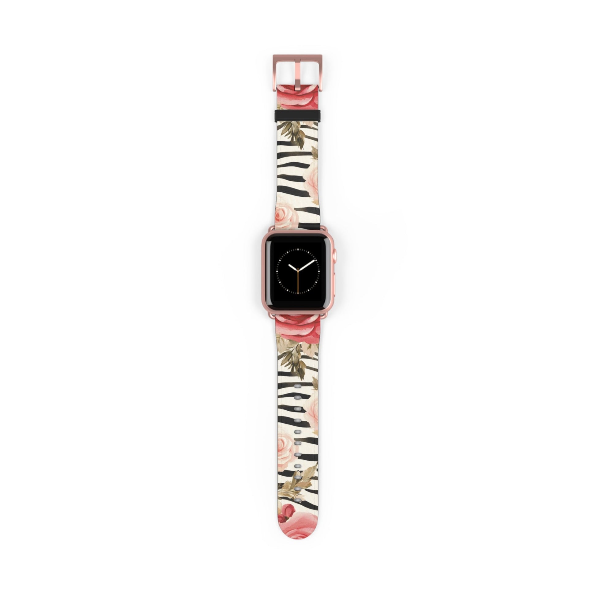 Floral Zebra Print Apple Watch Band, Artsulli - Art is Long, Life is Short, Accessories, Size, 38 - 41 mm, Color, Rose Gold Matte, , , 54226853407537695692
