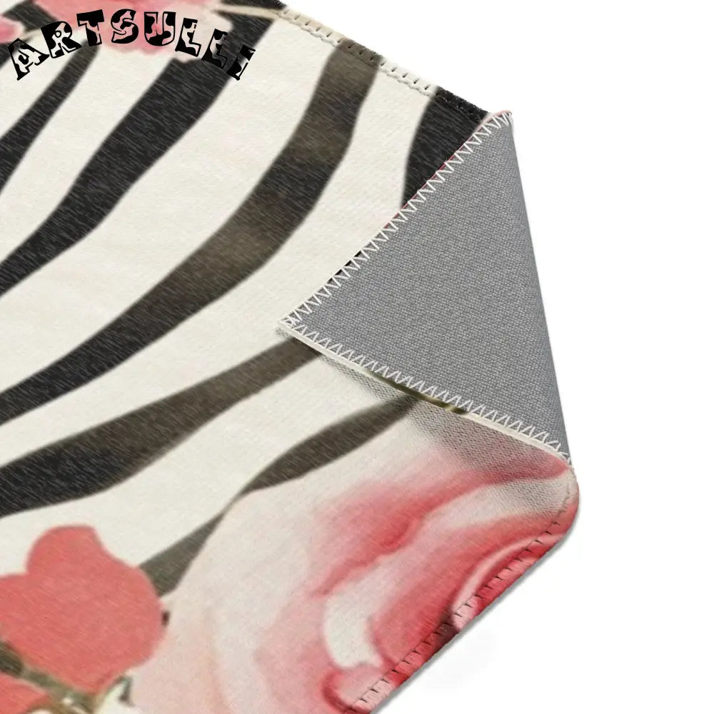 Floral Zebra Print Area Rug, Artsulli - Art is Long, Life is Short, Home Decor, , , , , , , 