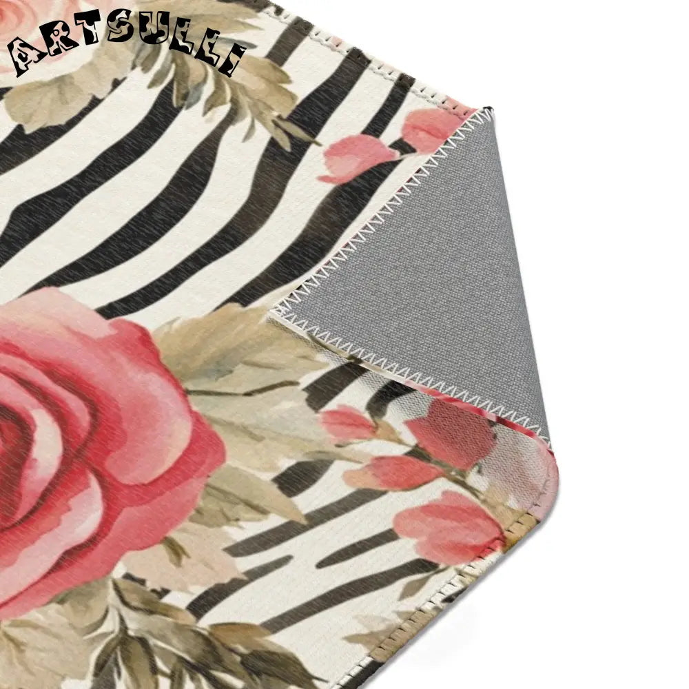 Floral Zebra Print Area Rug, Artsulli - Art is Long, Life is Short, Home Decor, , , , , , , 